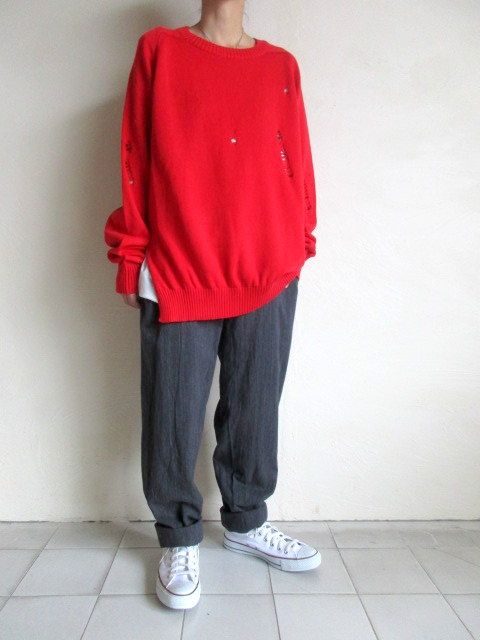 PEEL&LIFT cotton damaged jumper ダメージニット - tity