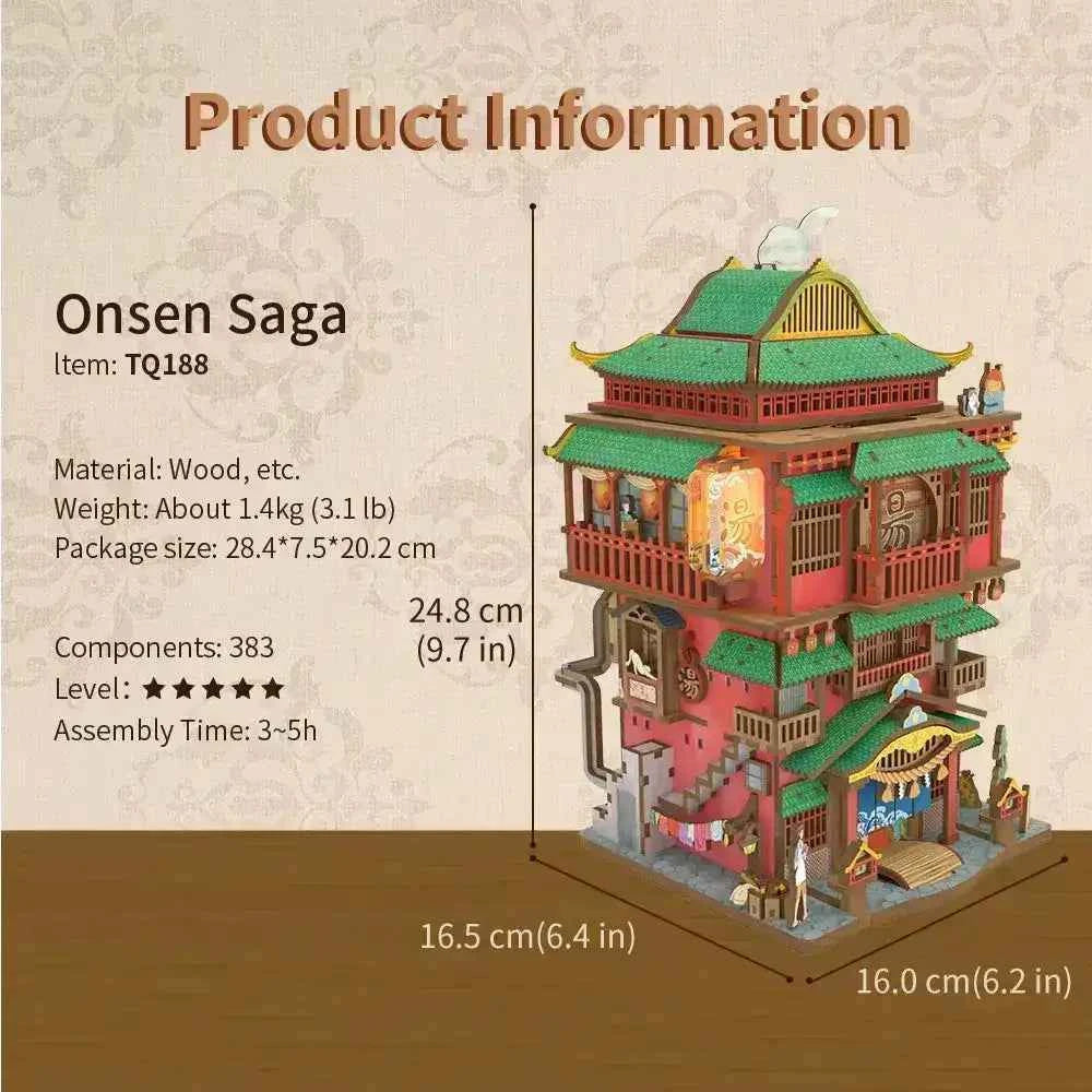 TONECHEER 3D Puzzle Box Miniature DIY Desktop Storage Kit (Onsen