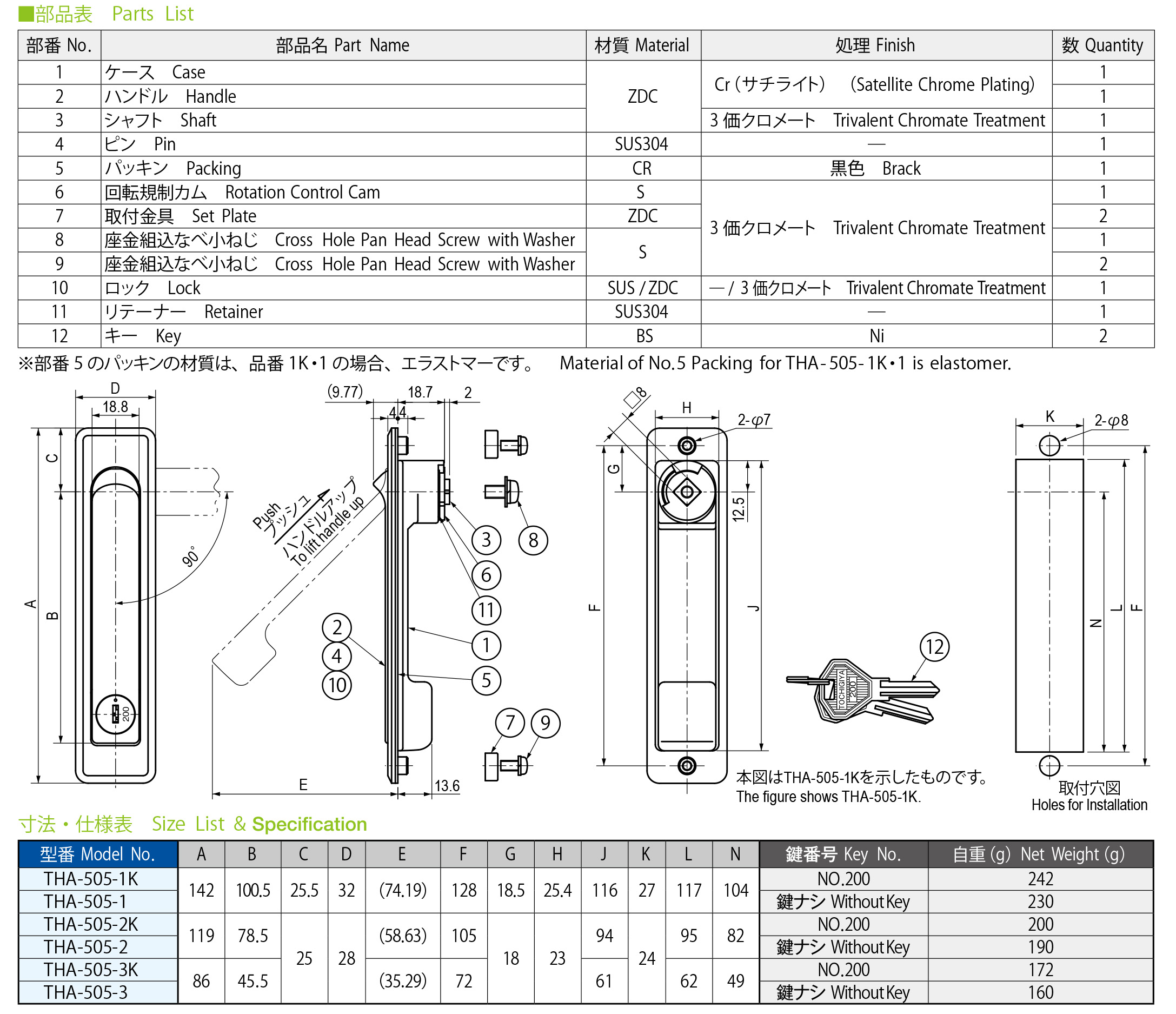 栃木屋EC_フラッシュレバーハンドル: 取手・ハンドル