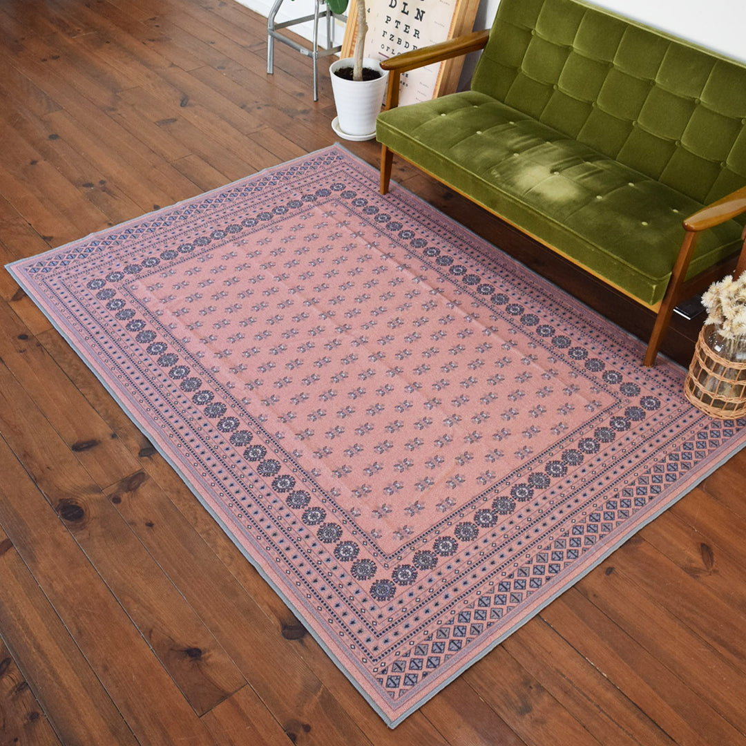 ヴィンテージ風ラグ TOCORU Series ブハラ ループ ピンク– ラグと