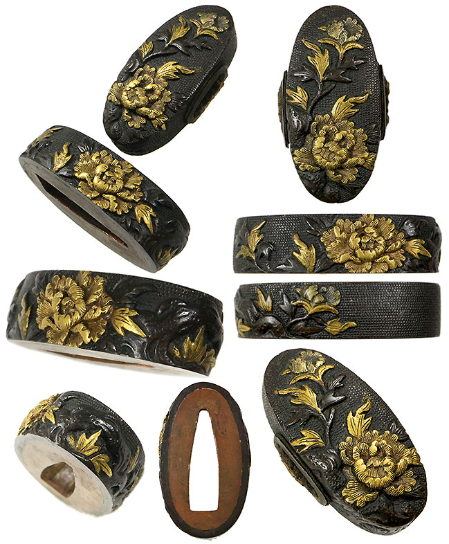 □江戸後期金工師在銘赤銅鍔□明治期□鍔□日本刀 武具 刀装具 古美術