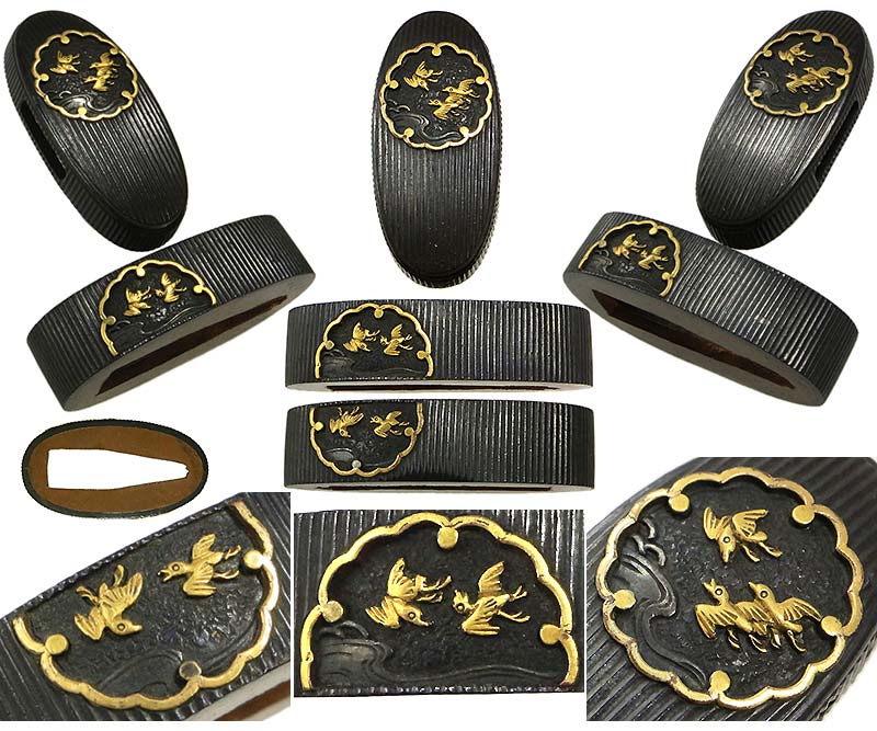 まとめ売り 赤銅地 馬図 縁金 金色絵 拵 日本刀 刀装具 骨董 古美術