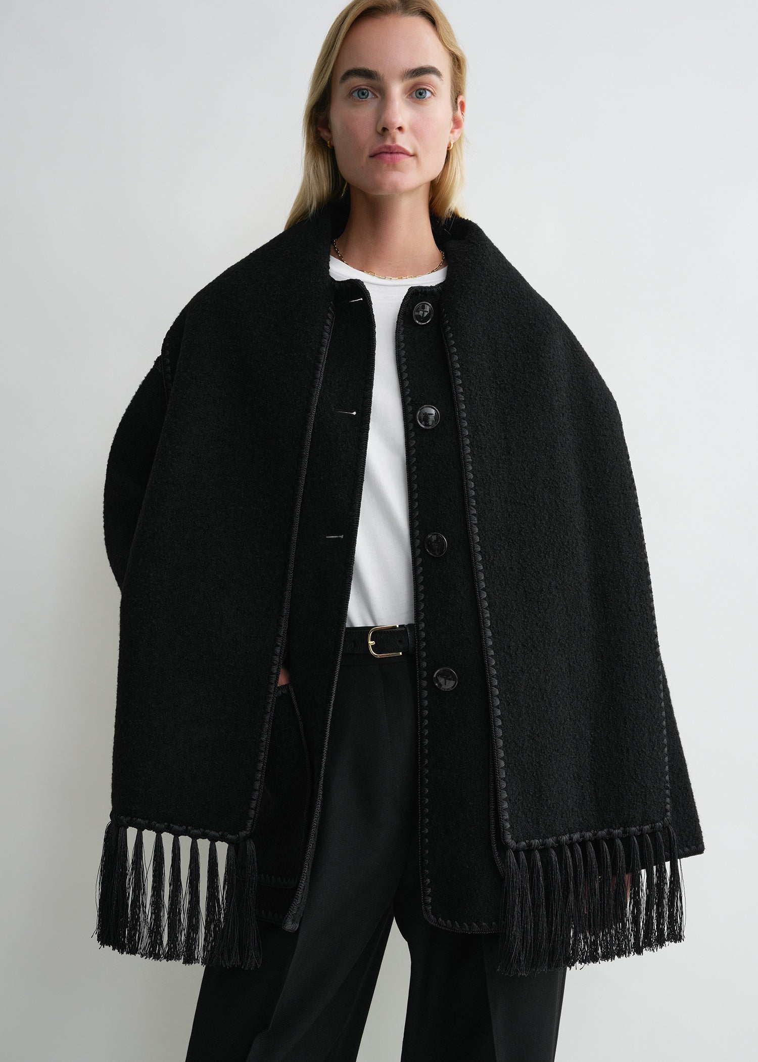 orimi scarf maxi coat