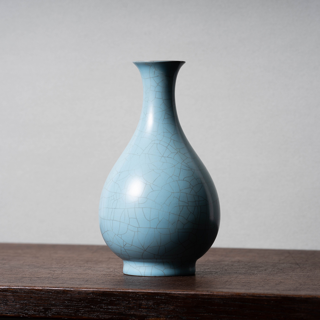 宋 汝窯 青釉 四羊尊瓶 現代工芸品 美術品 置物 宋 汝窯 青釉 四羊尊瓶