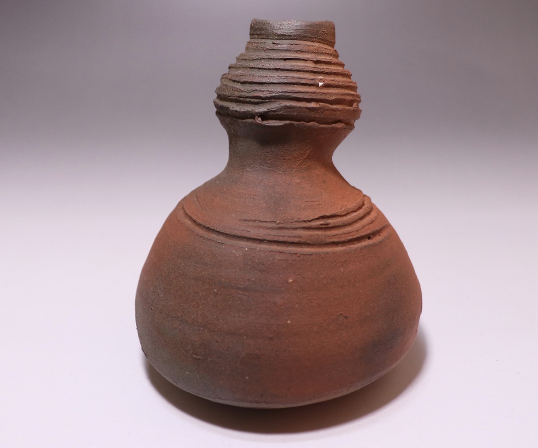 中村六郎 備前焼 壺 壷 紐作り 希少 工芸品 置物 コレクション