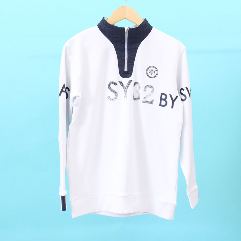 SY32 by SWEET YEARS ゴルフウェア メンズ ハーフジップシャツ裏起毛
