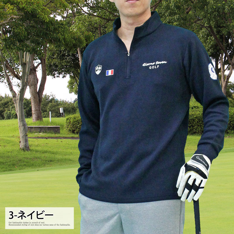 ゴルフウェア メンズ ハーフジップ モックネックシャツ GIORNO SEVEN