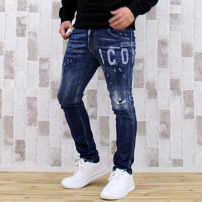 DSQUARED / ディースクエアード サイドラインロゴ デニム 42 DSQUARED