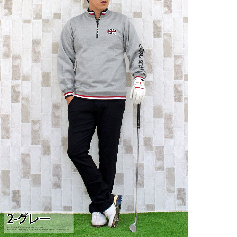 新品・タグ付き】PING ハーフジップゴルフウェア ホワイト×グレー L