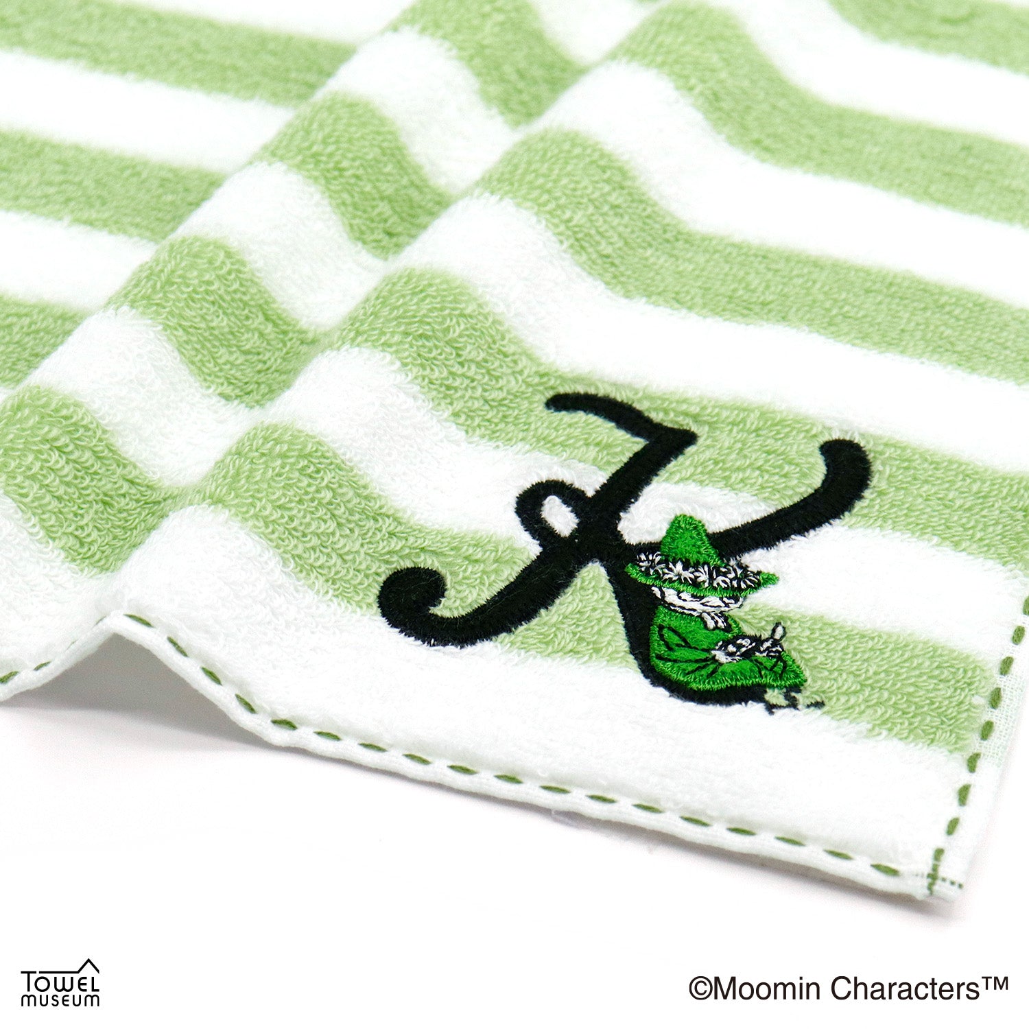 ラッピング付き『ムーミン』イニシャルステッチ（スナフキン） タオル