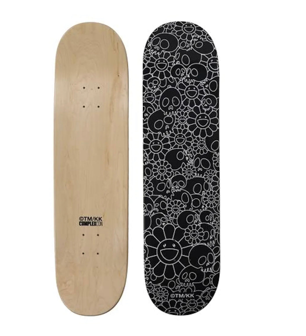 スケートボード SKULLS & FLOWER DECK(BLACK) スケートボード SKULLS