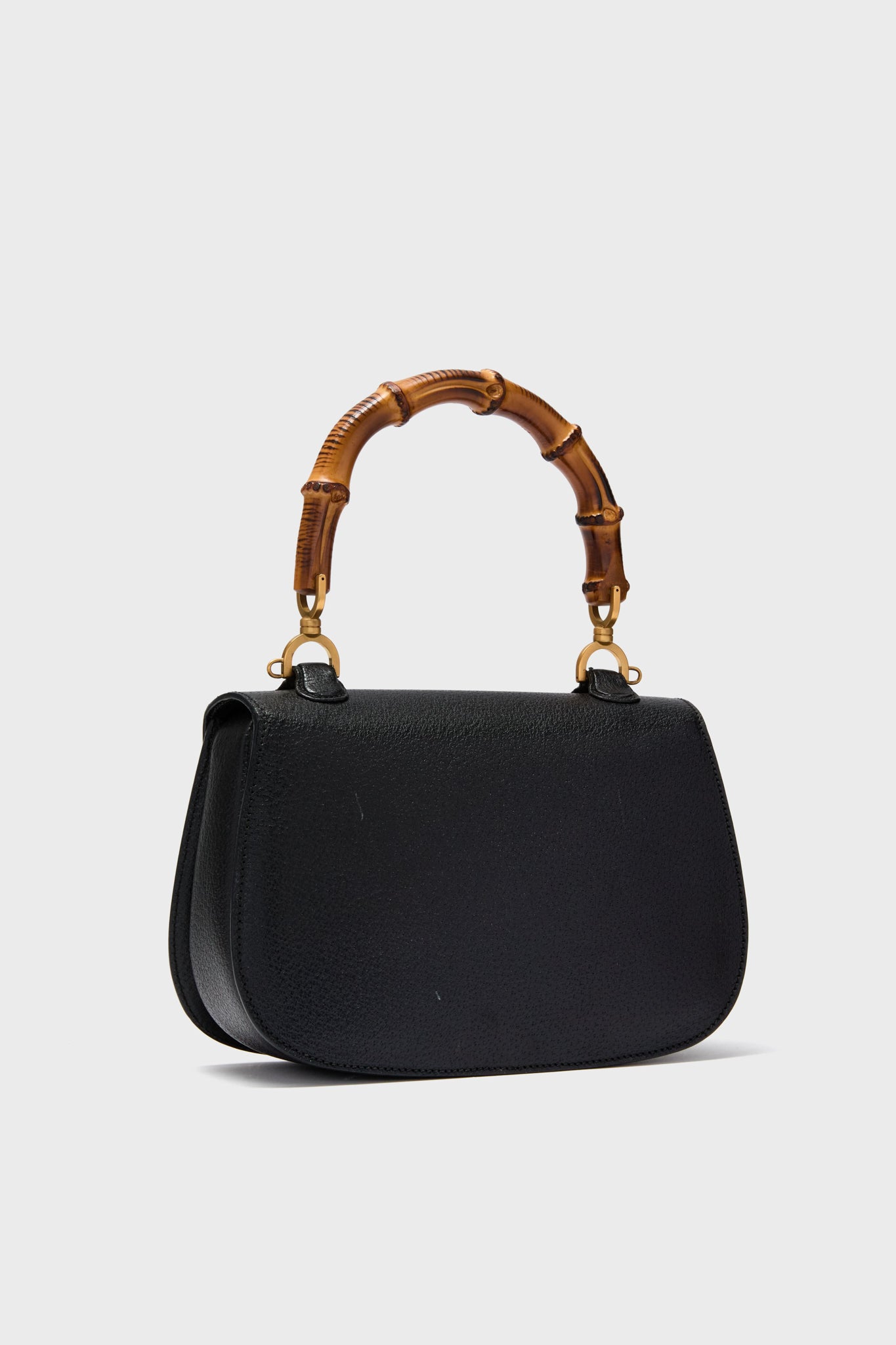 Gucci Black Medium Bamboo Top Handle Bag | Tuckernuck Archive