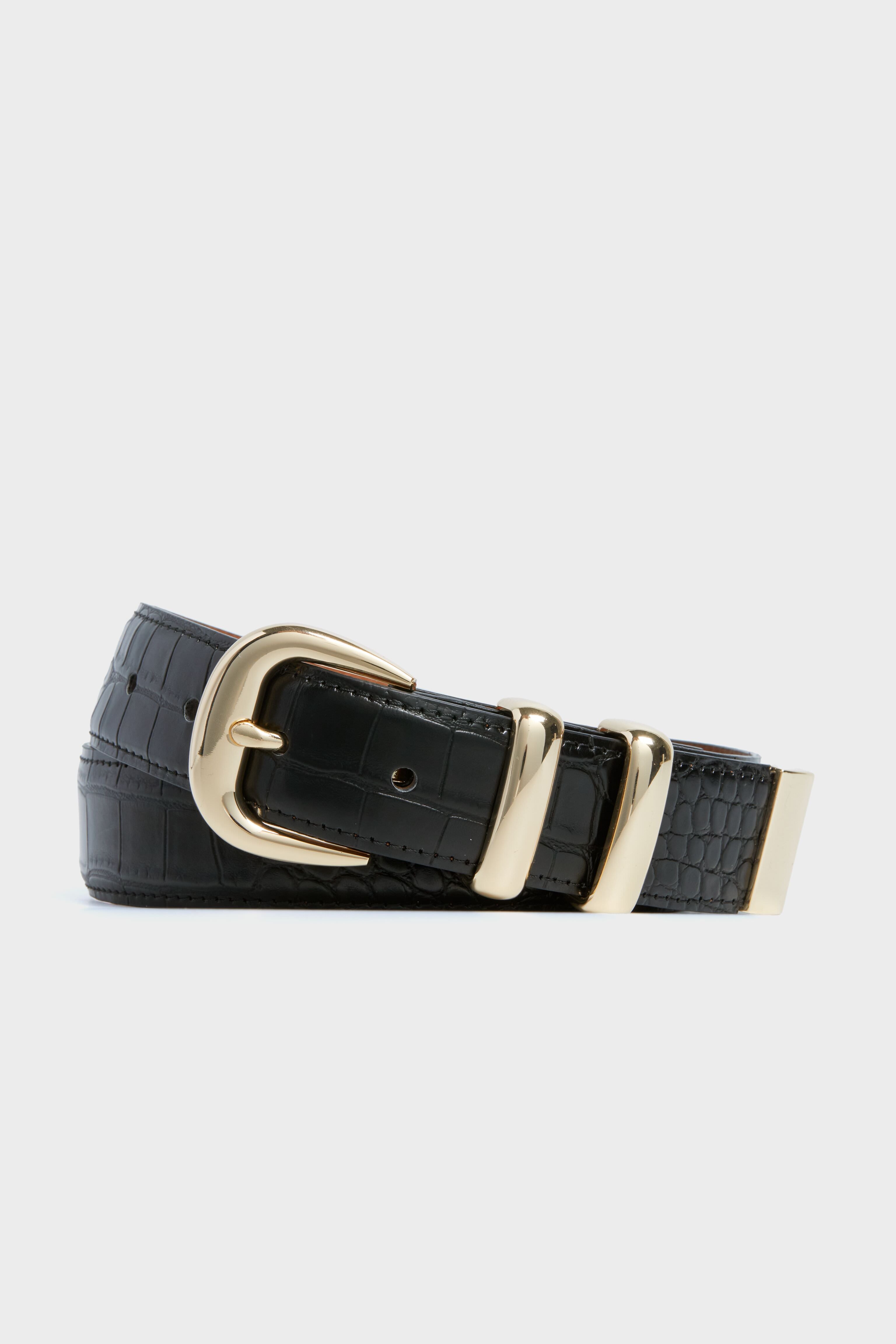 Black Croc-Embossed Classic Belt | Tuckernuck Accessories