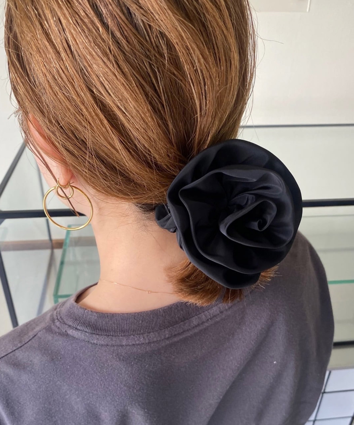 楽天市場】[5％off] シュシュ ポニー サテン ばら バラ 薔薇 Rose