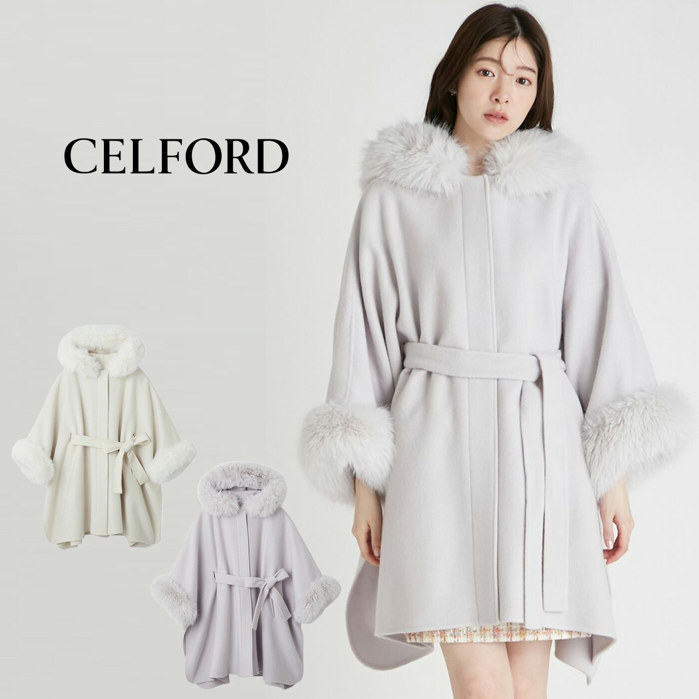 楽天市場】セルフォード CELFORD ファーポンチョコート cwfc255006
