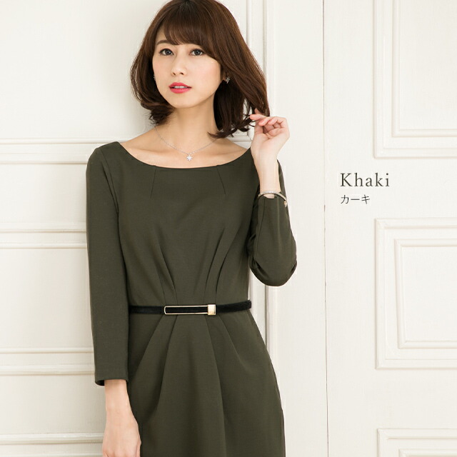 楽天市場】ワンピース ：ケリー Xライン 無地 コンフォート ひざ丈