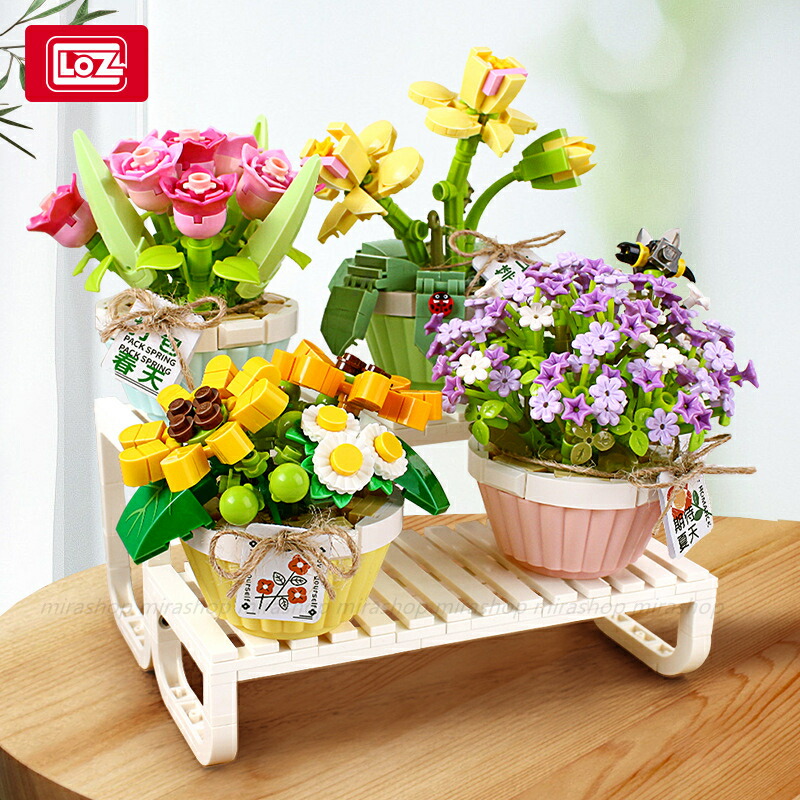 楽天市場】LOZ ブロック フラワー盆栽 LEGOフラワー 互換不可ブロック