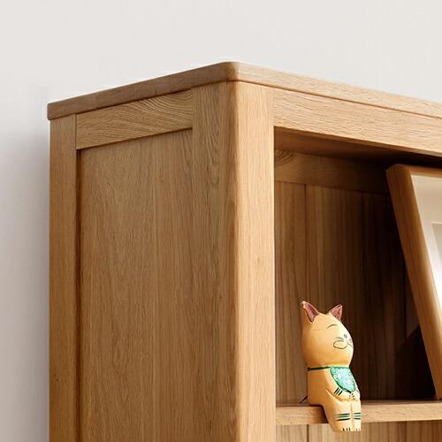 楽天市場】本棚 5段 オーク材 無垢材 完成品 大容量 ディスプレイ棚