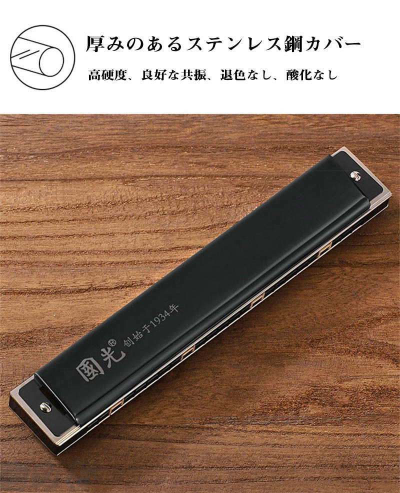 楽天市場】ハーモニカ 入門用ハーモニカ C調 24穴 複音 ハーモニカ