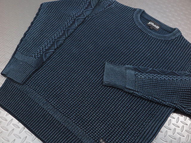 楽天市場】Schott/ショット #3125036 DULL COLOR CABLE KNIT SWEATER