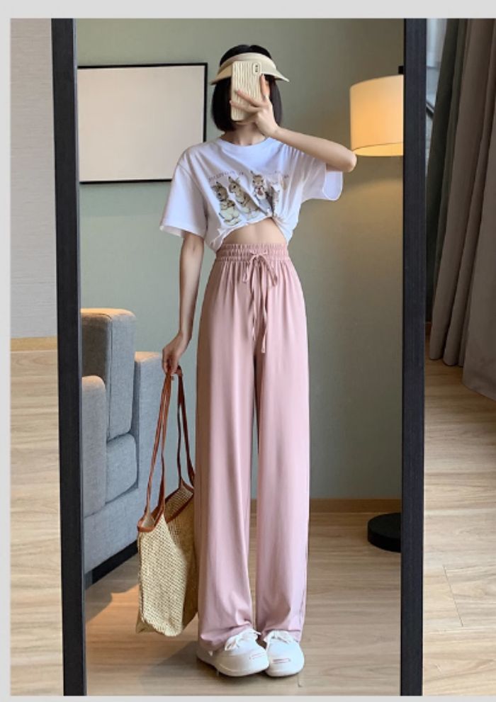 楽天市場】アイスシルクワイドレッグパンツ ストレートパンツ 接触冷感