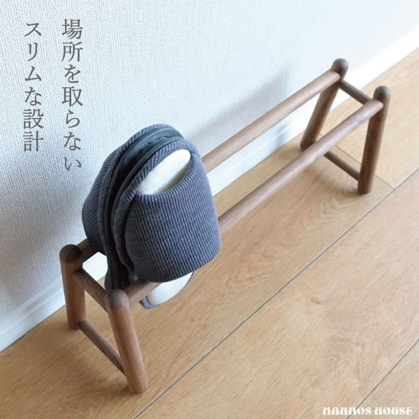 楽天市場】ウォールナット 木製 スリッパラック スリッパ立て 北欧風
