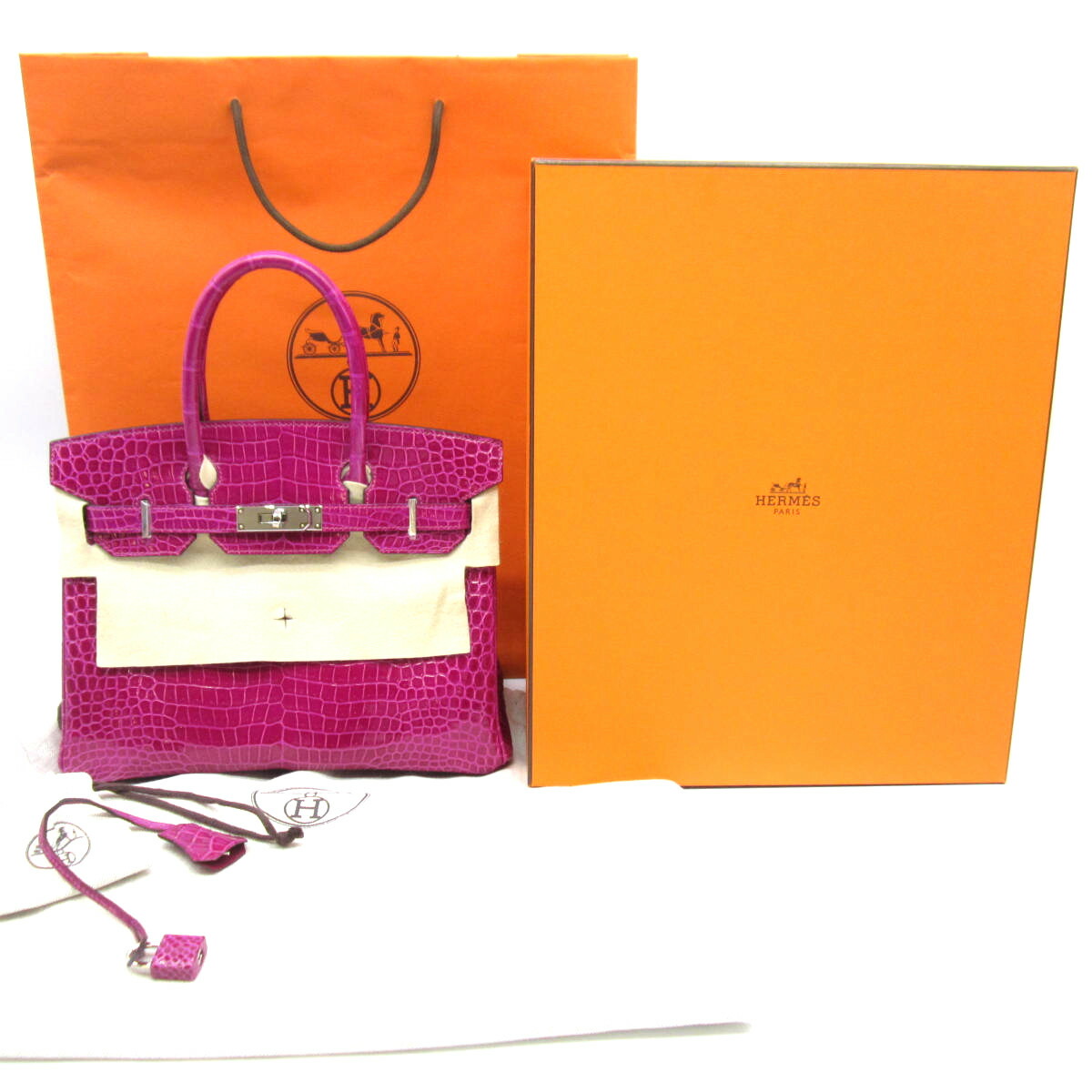 楽天市場】HERMES エルメス バーキン 30 クロコ ピンク Z刻印 新品 箱