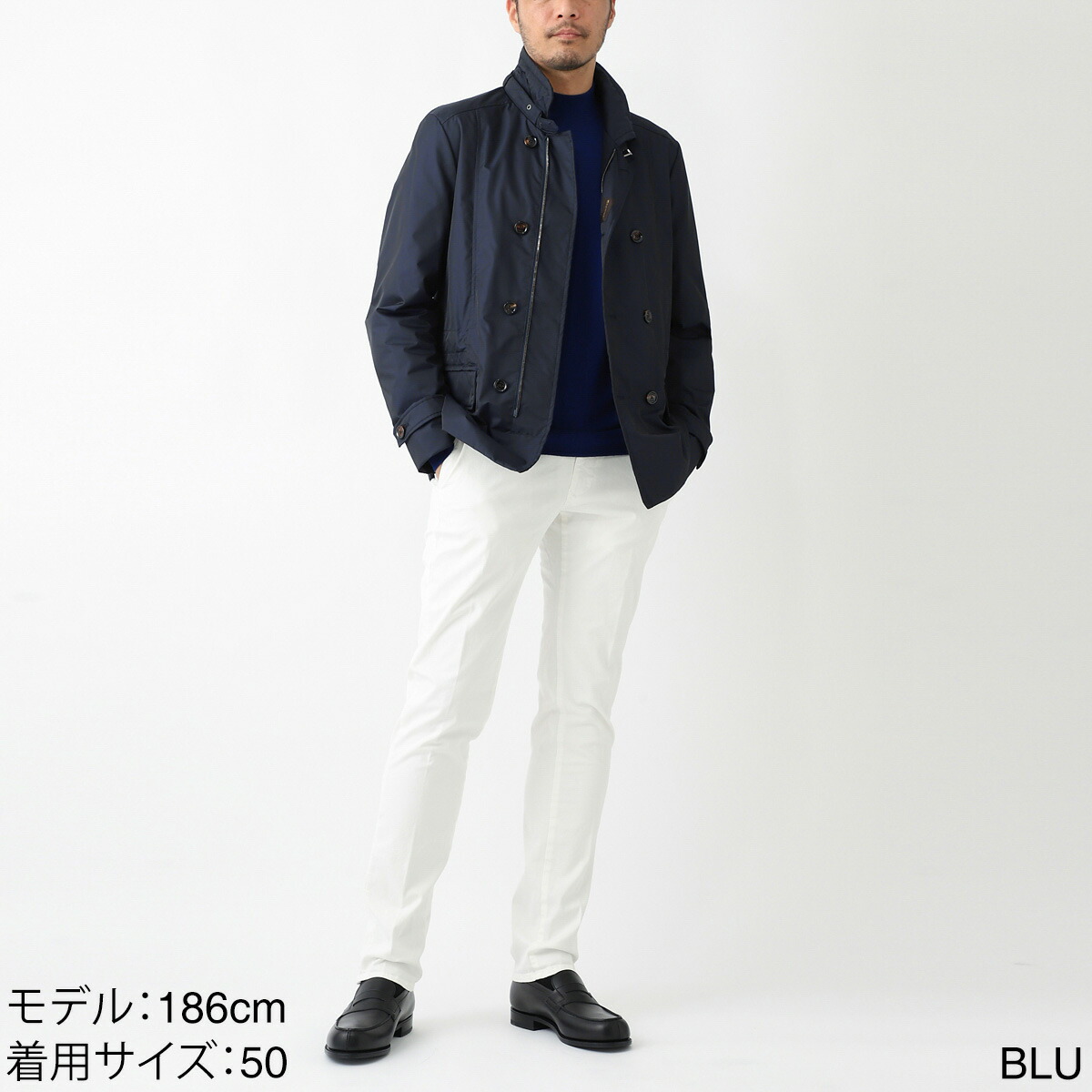 年末限定 国内正規 MOORER ムーレー SHINJUKU-KM ネイビー50 年末限定