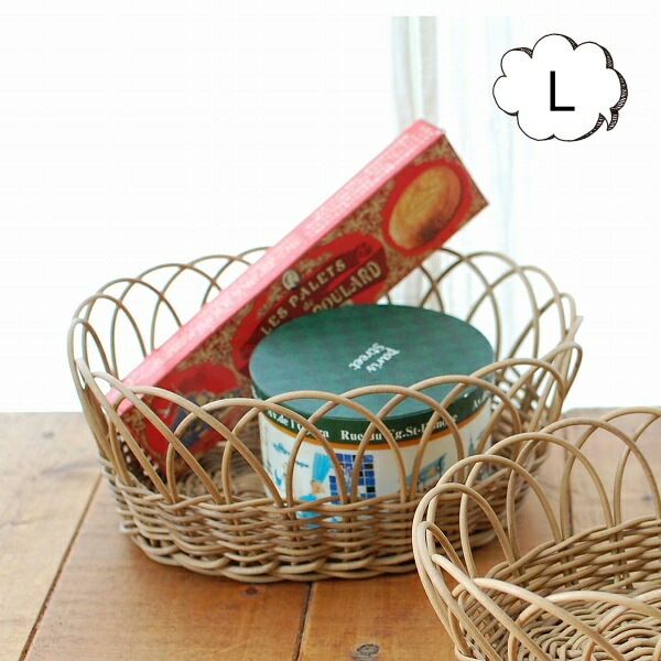 楽天市場】バスケット フェイク ラタン風 フルーツかご Lサイズ トーク