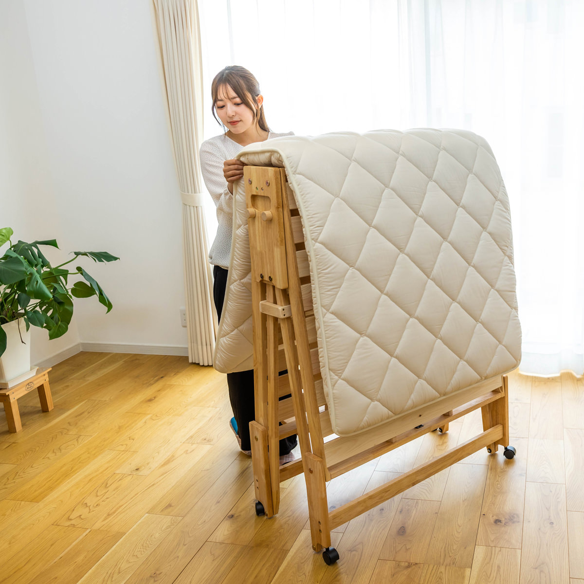 楽天市場】中居木工 ひのきスノコベッド ハイタイプ S NA ベッド