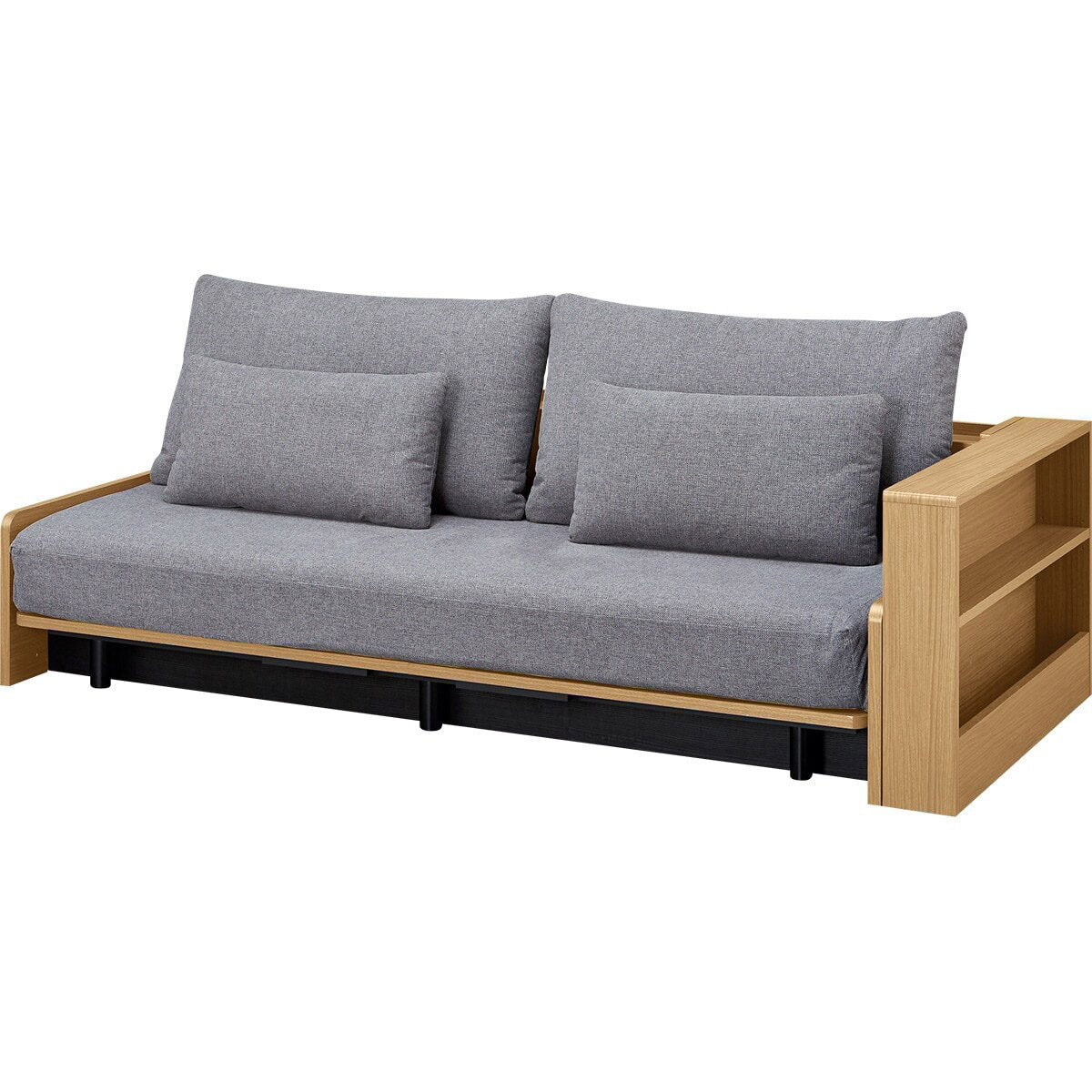 楽天市場】ベッドソファ サイドラック付き(B2 MGY) ニトリ 【配送員