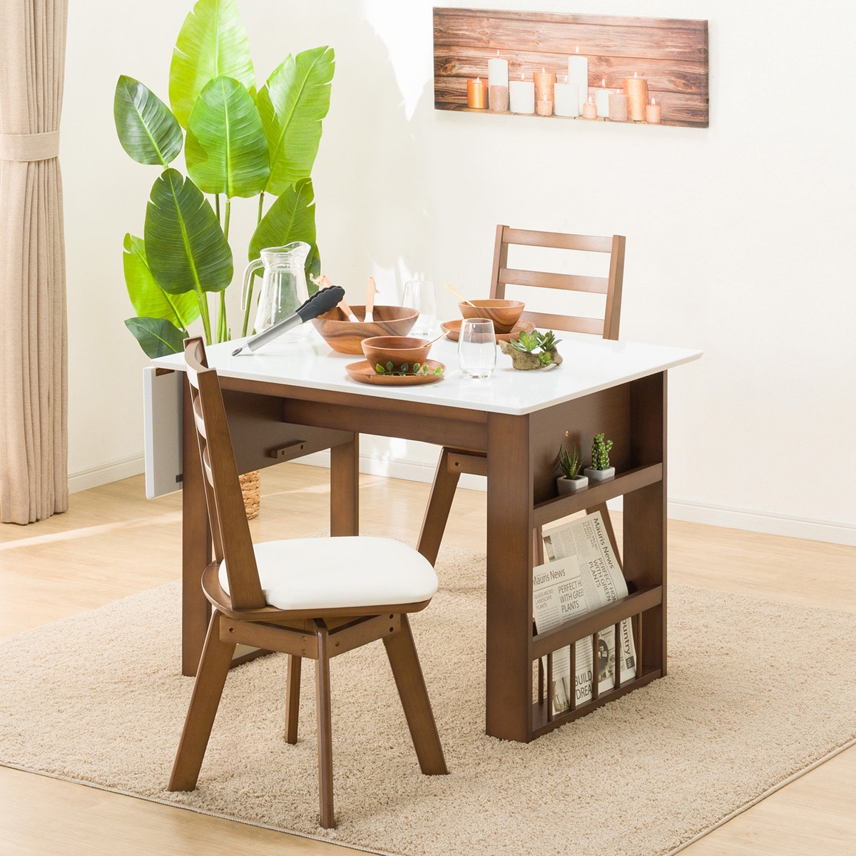 楽天市場】伸長式ダイニングテーブル3点セット (DTロピア2WH MBR/DC