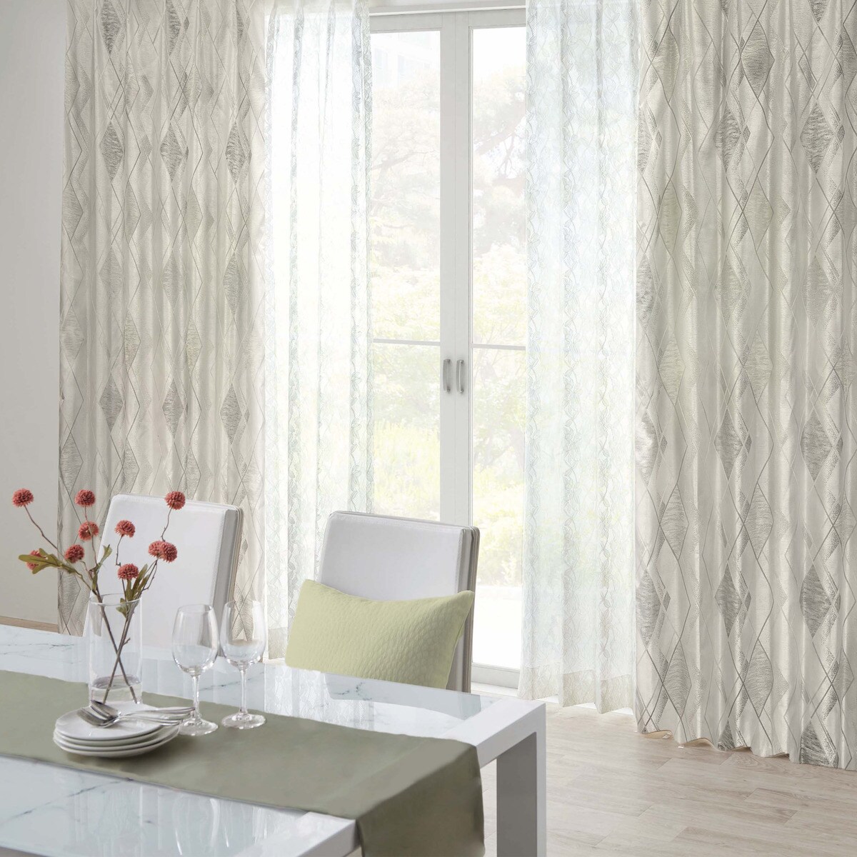 楽天市場】裏地付き遮光1級・遮熱カーテン(PK148 LGY) ニトリ 【玄関先