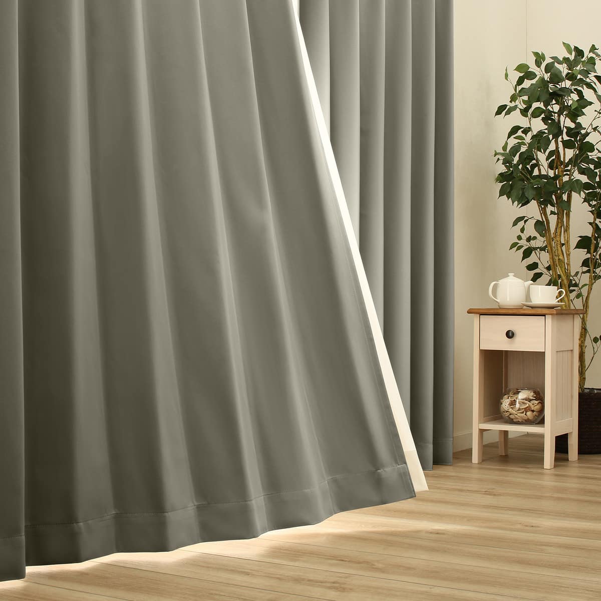 楽天市場】遮光1級・遮熱・防炎・156サイズ・44色カーテン グレー（KCH