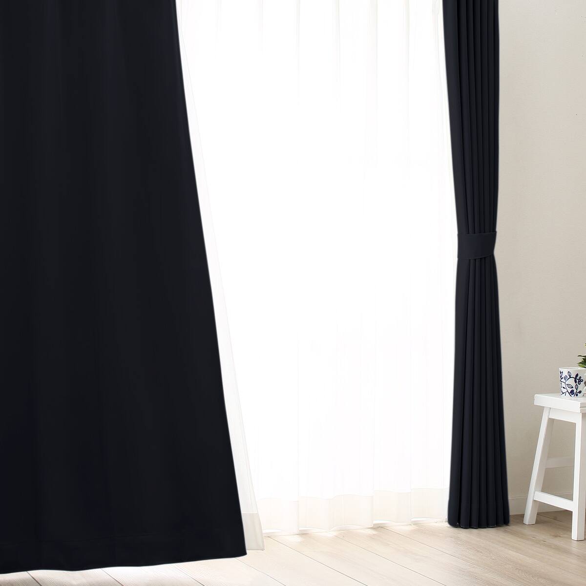 楽天市場】遮光1級・遮熱・防炎・156サイズ・44色カーテン ブラック