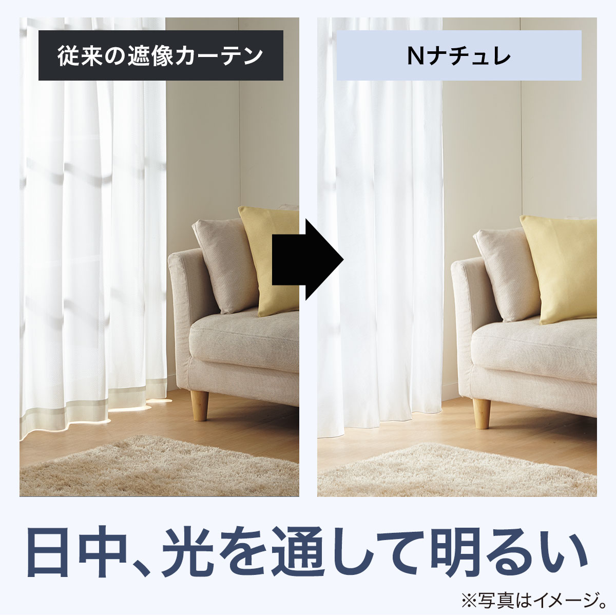 楽天市場】採光・遮像レースカーテン (Nナチュレシャイン) ニトリ