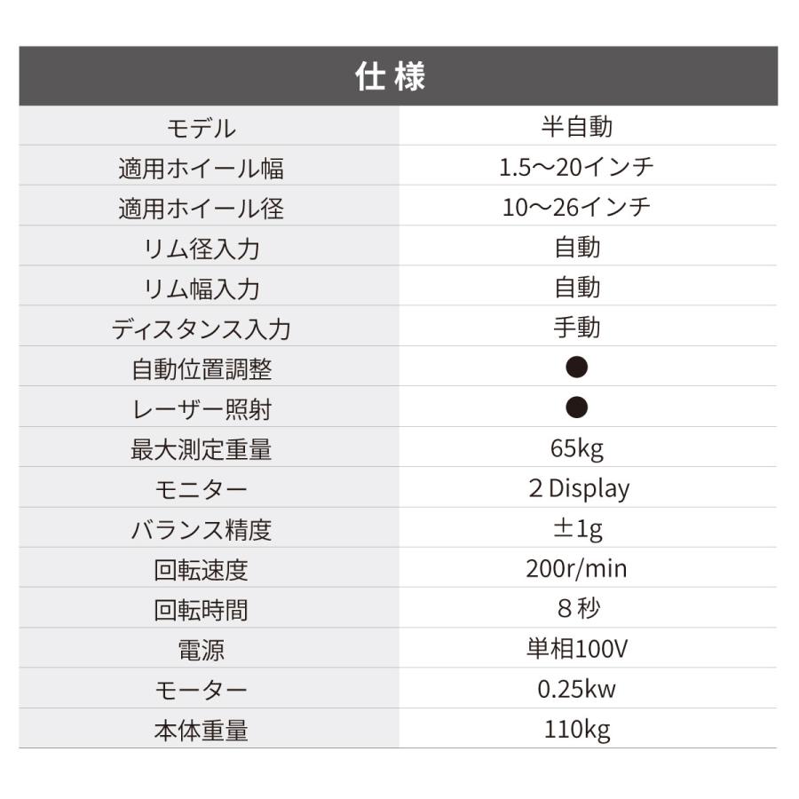 楽天市場】ホイール バランサー (半自動) 100V単相 車用タイヤ