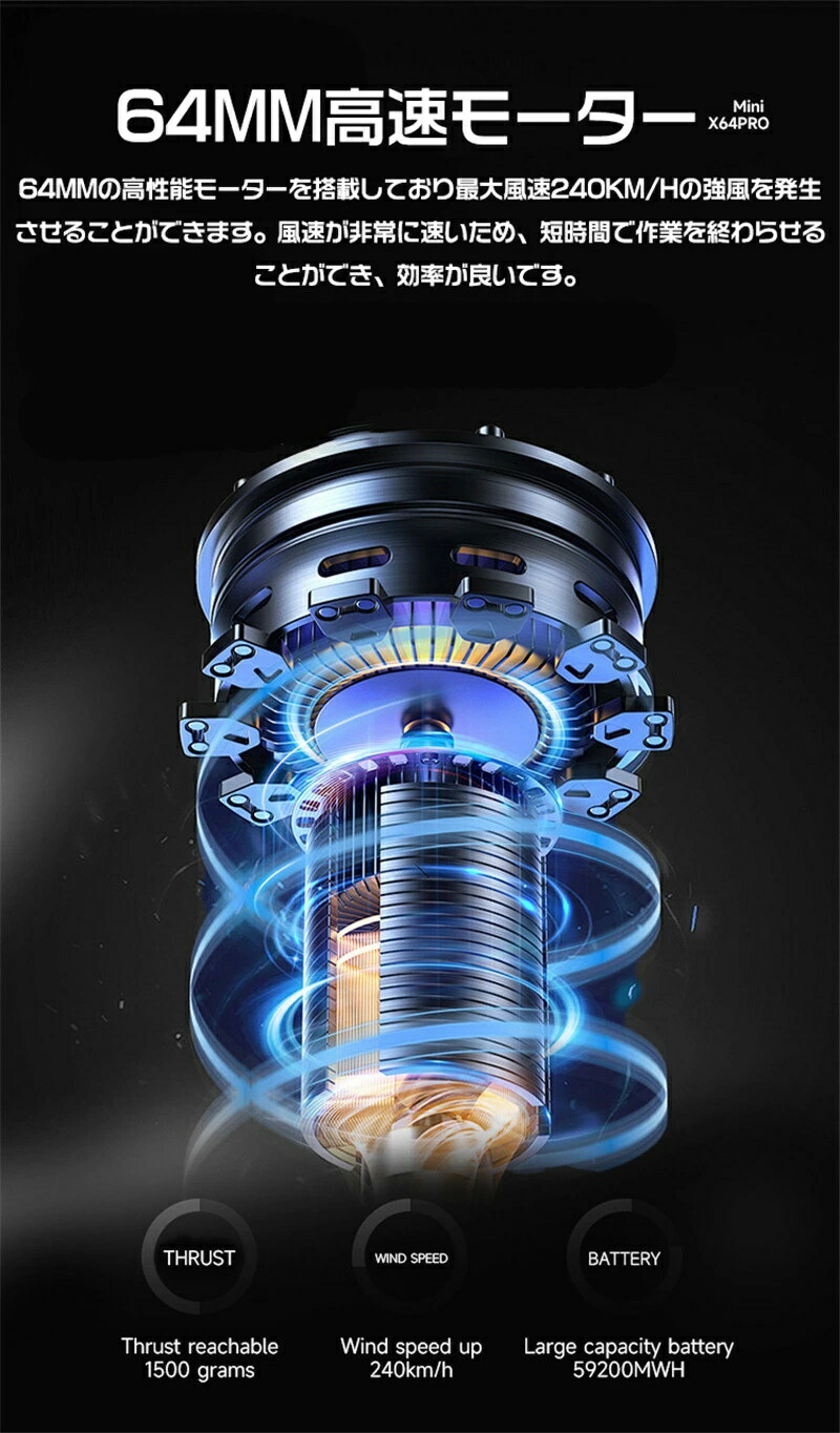 楽天市場】Mini版x64pro ブロワー ミニジェットファン ブロワー 強力