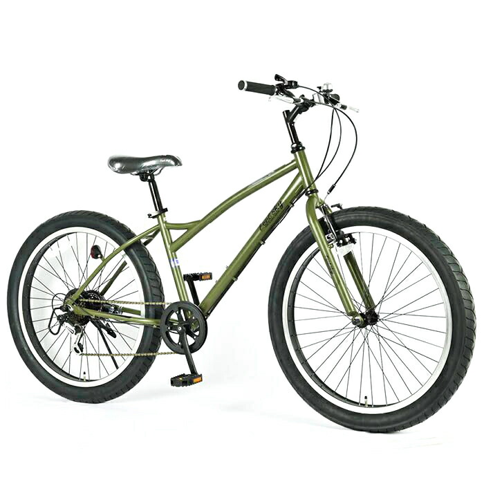 東京都引き取り限定】マットグリーン 自転車 前面バスケット付き