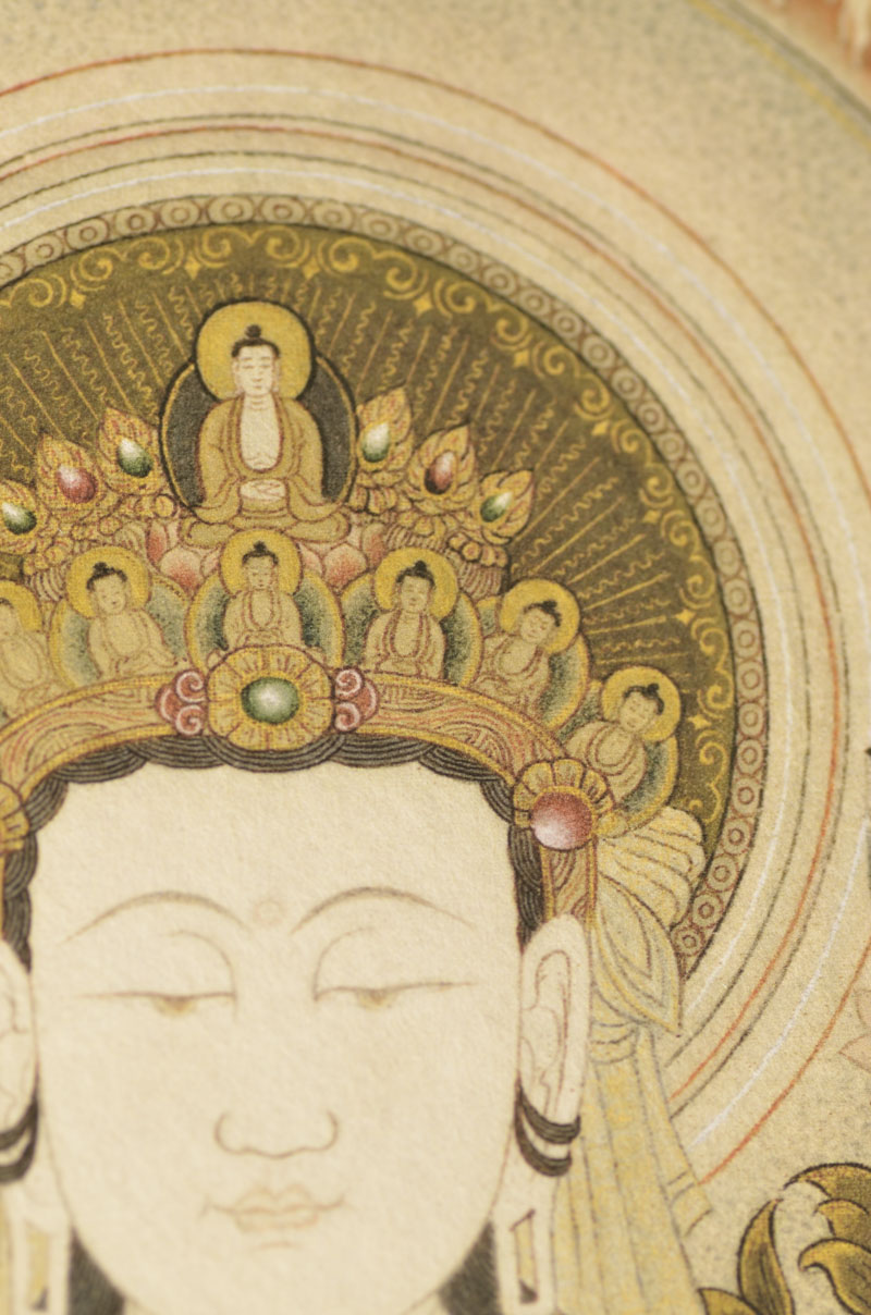楽天市場】文殊菩薩 仏画掛け軸（半切サイズ） : 仏像仏画チベット美術