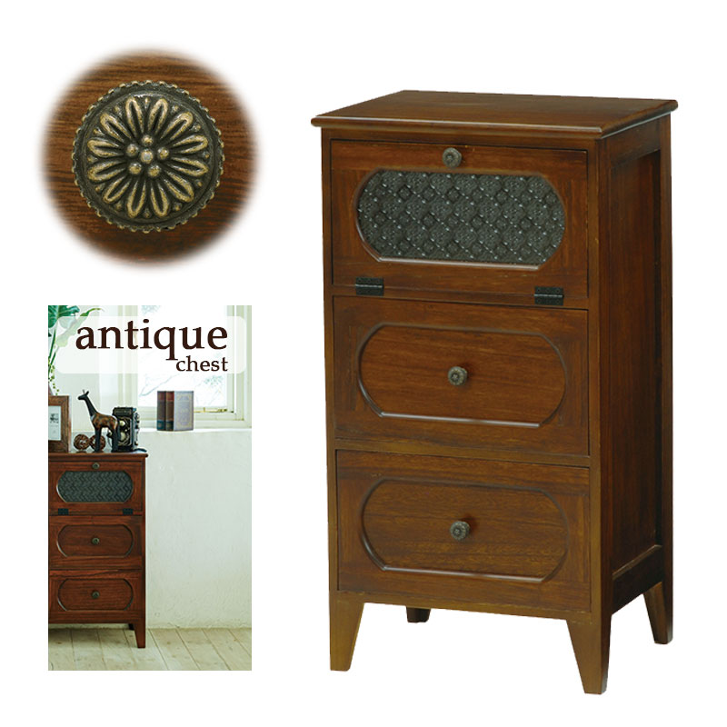 楽天市場】【Retro】 チェスト 木製 3段 おしゃれ アンティーク レトロ
