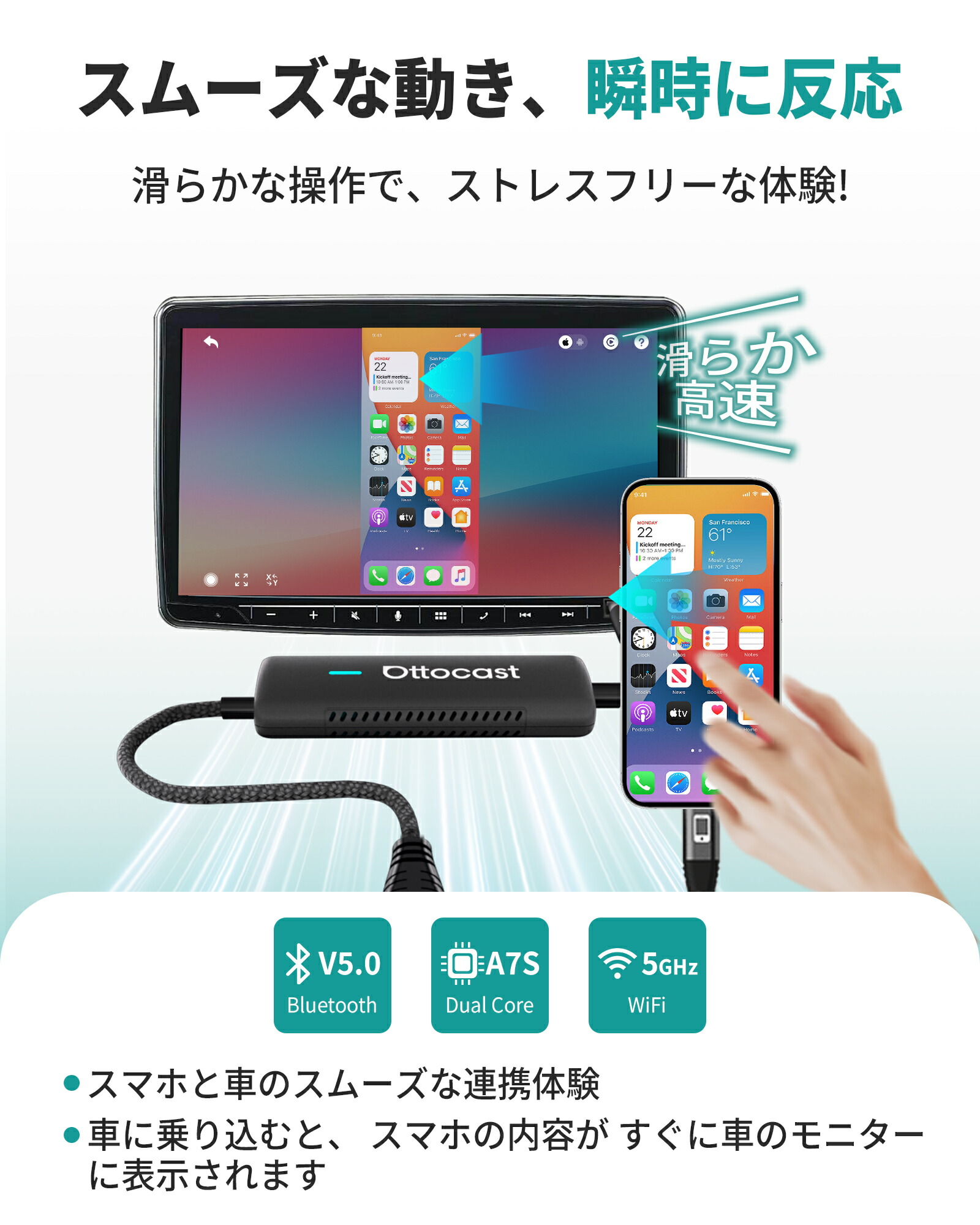 楽天市場】【公式店】オットキャスト Ottocast ミラータッチ mirror