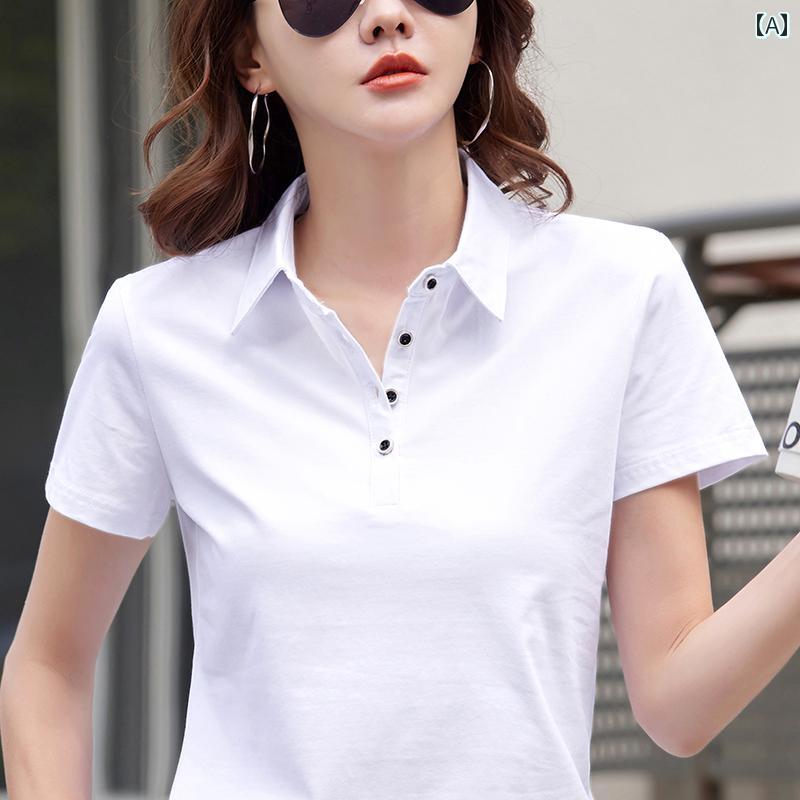 楽天市場】ポロシャツ レディース 綿 半袖 tシャツ 夏 カラー ボタン