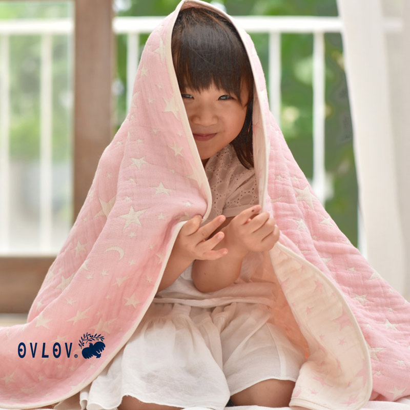 楽天市場】ガーゼケット ベビー ブランケット 星 スタームーン ピンク