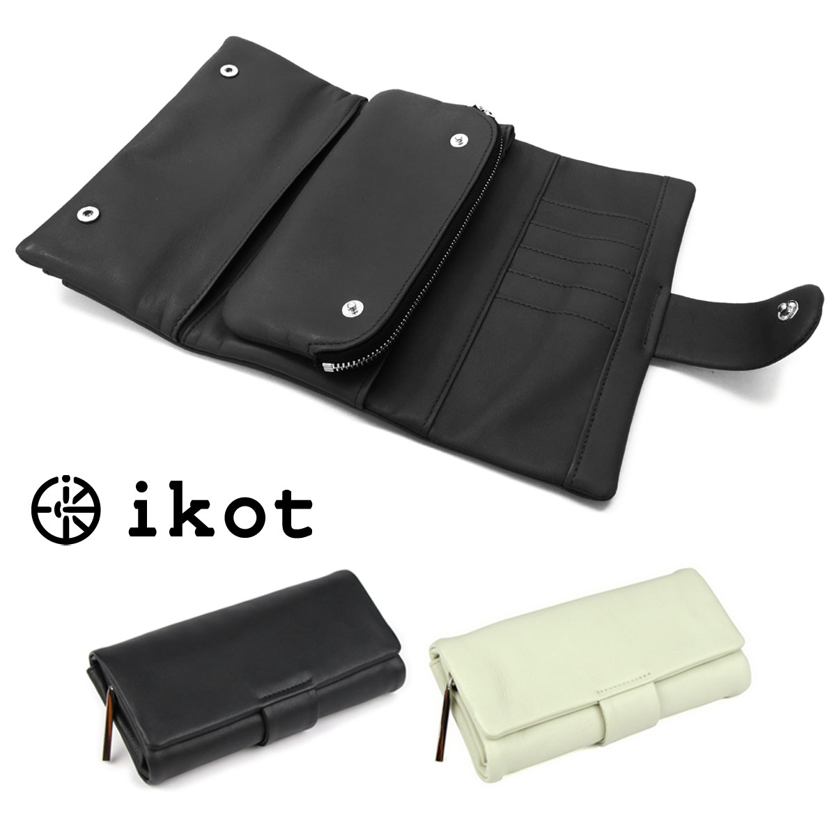 楽天市場】長財布 三つ折リ ikot ソフトレザー シュリンクレザー 本革