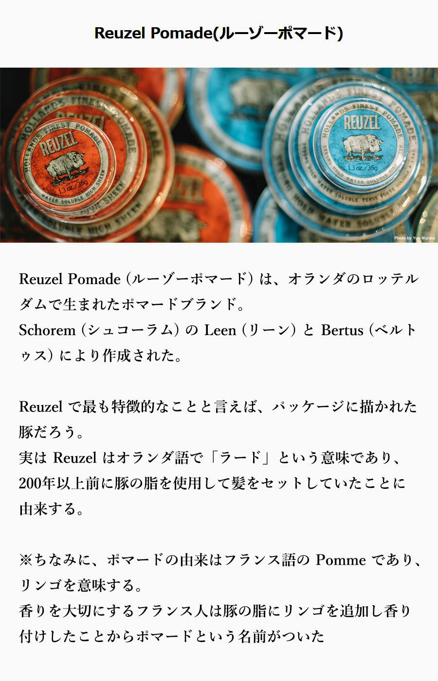 楽天市場】1/20(火) 在庫補充 / リニューアル / 【正規輸入品】 REUZEL