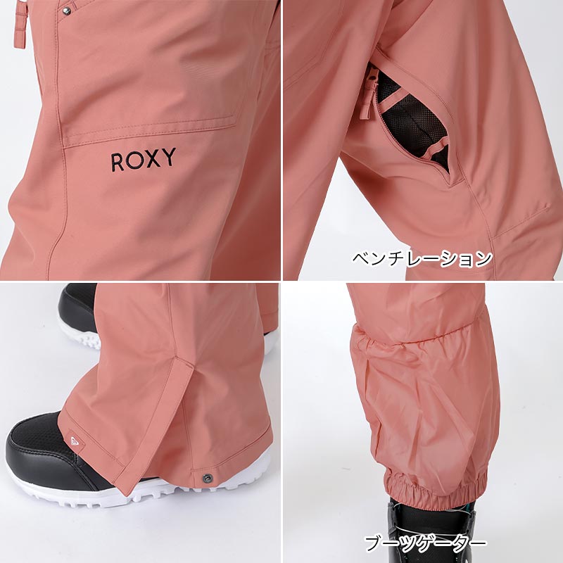 ROXY スノーボードウェア レディース 上下セット（上:ピンク/下:黒）