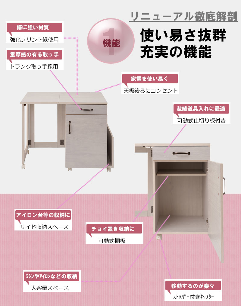 楽天市場】【Late】ラテシリーズ 折りたたみテーブル式引出し付き