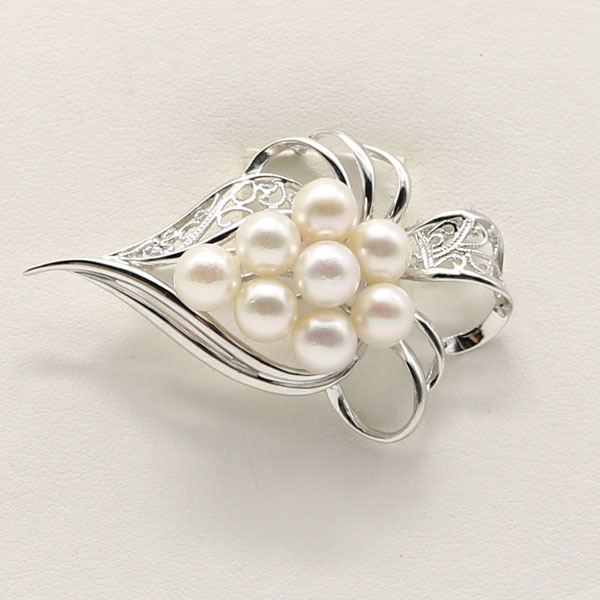 楽天市場】真珠 パール ブローチ あこや真珠 パールブローチ 7mm-7.5mm