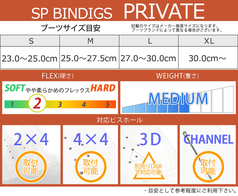 楽天市場】24-25 SP BINDINGS/エスピー PRIVATE プライベート リア